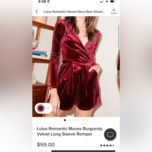 Lulus burgundy long sleeve romper - Picture 3 of 3